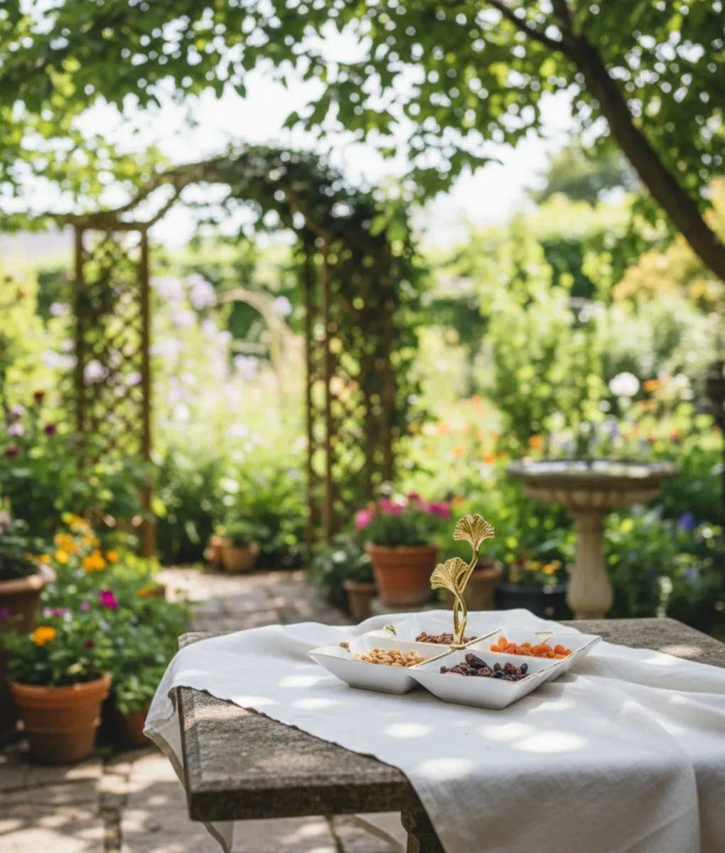 Bandeja Decorativa Servicio Seccionada Mango Botánico Jhn-8