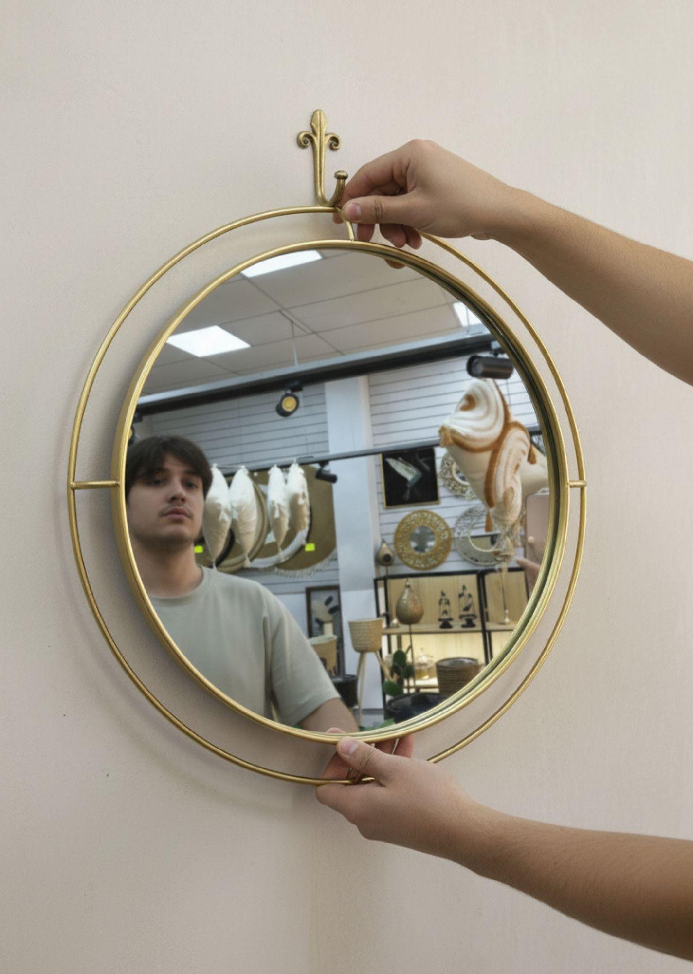 Espejo Pared Moderno Decorativo Marco Redondo Hogar Jhn-2