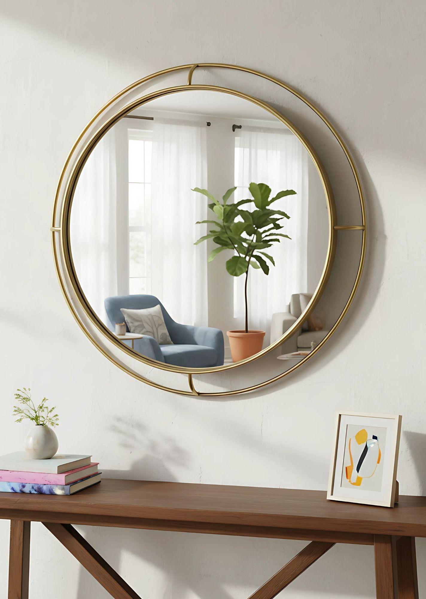 Espejo Pared Moderno Decorativo Marco Redondo Hogar Jhn-6