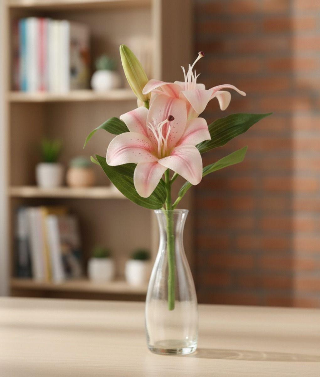 Set 3 Flores Artificiales Lirios Tallo Decorativo Adorno Jhn-5