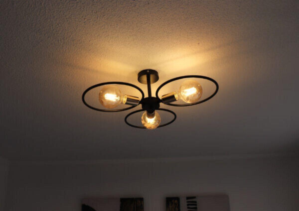 Lámpara Colgante Techo 3 Focos Vintage Semiempotrada Jhn-6