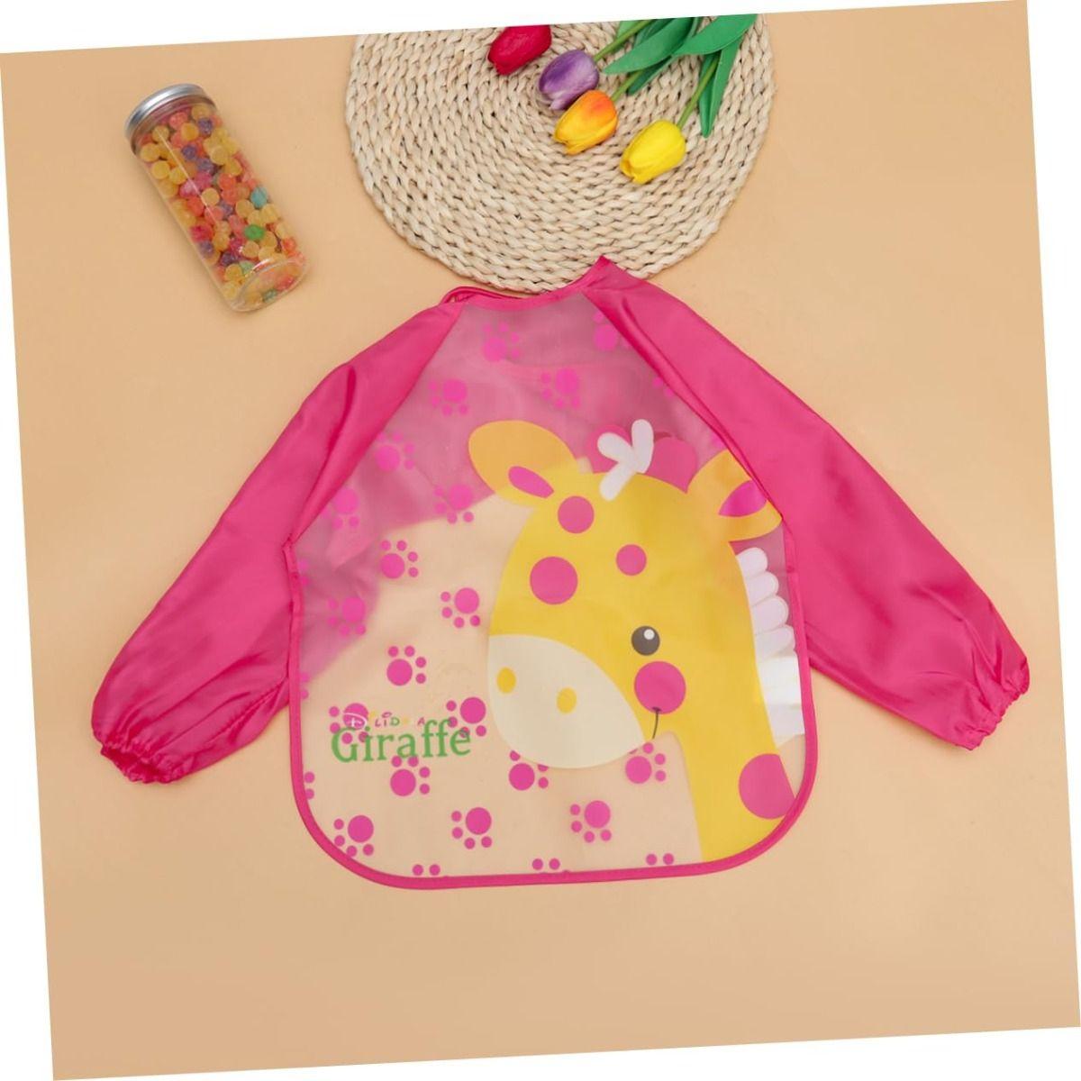 Set 5 Babero Impermeable Manga Larga Pintura Cocina Niño Lau-7