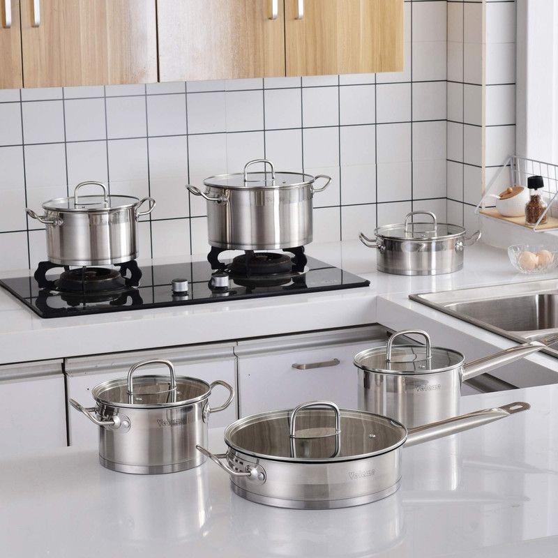 Set Cocina Inducción Juego Cacerolas Olla Sartén Rondon-4
