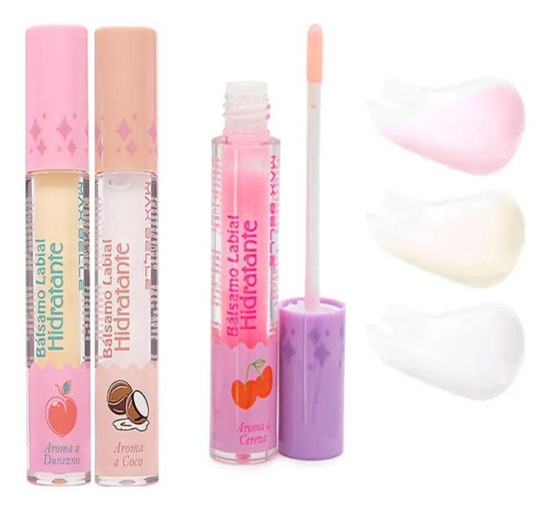 Pack 3 Balsamos Labiales Hidratante Gloss Maquillaje Lau-3
