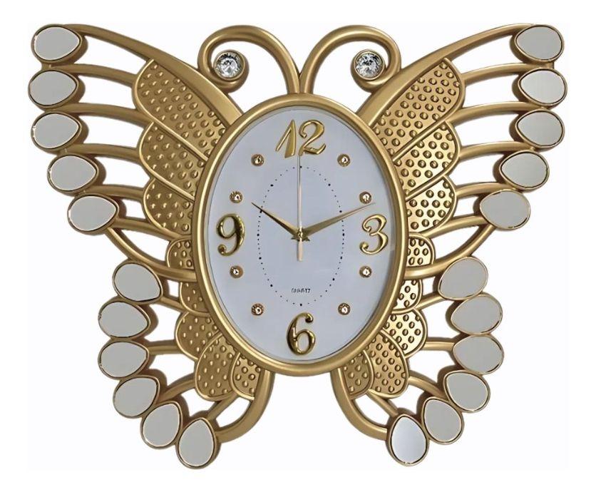 Reloj Pared Decorativo Mariposa Detalle Espejo Moderno Jhn-0