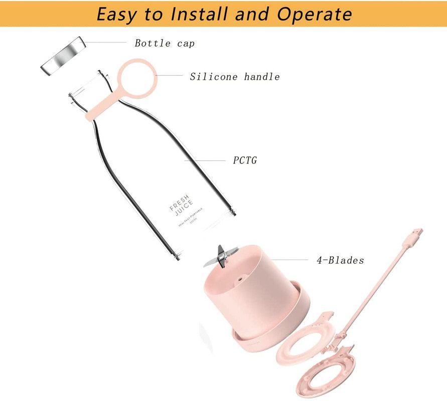 Licuadora Portátil Usb Mezclador Procesador Cocina Rondon-6