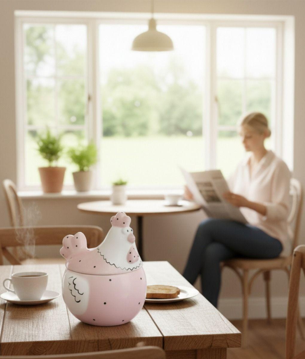 Huevera Decorativa Tapa Almacenamiento Cocina Hogar Jhn-4