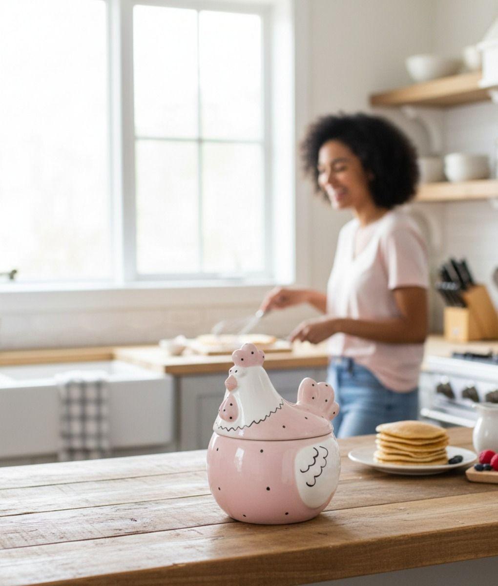 Huevera Decorativa Tapa Almacenamiento Cocina Hogar Jhn-9