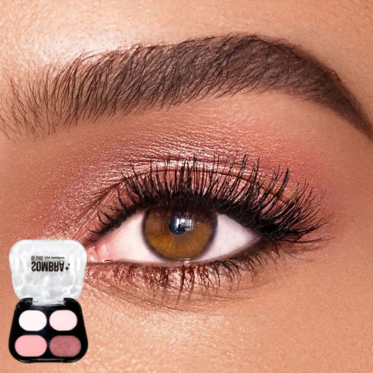 Paq 24 Paletas Sombras 4 Tonos Compacta Larga Duración ALJ-4
