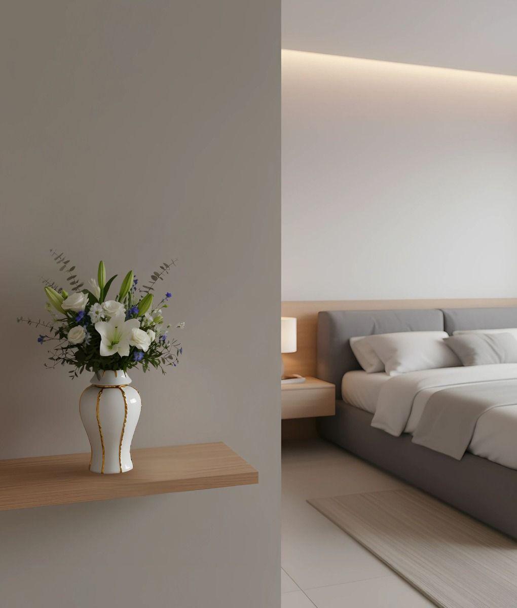 Potiche Jarrón Decorativo Elegante Recipiente Tapa Jhn-5