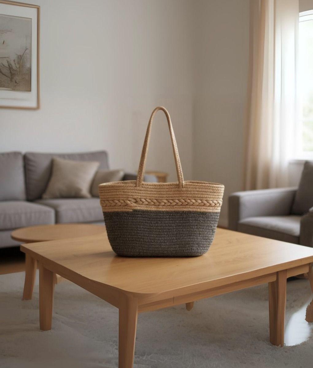 Cartera Bicolor Bolso Diseño Tejido Minimalista Moderno Jhn-5