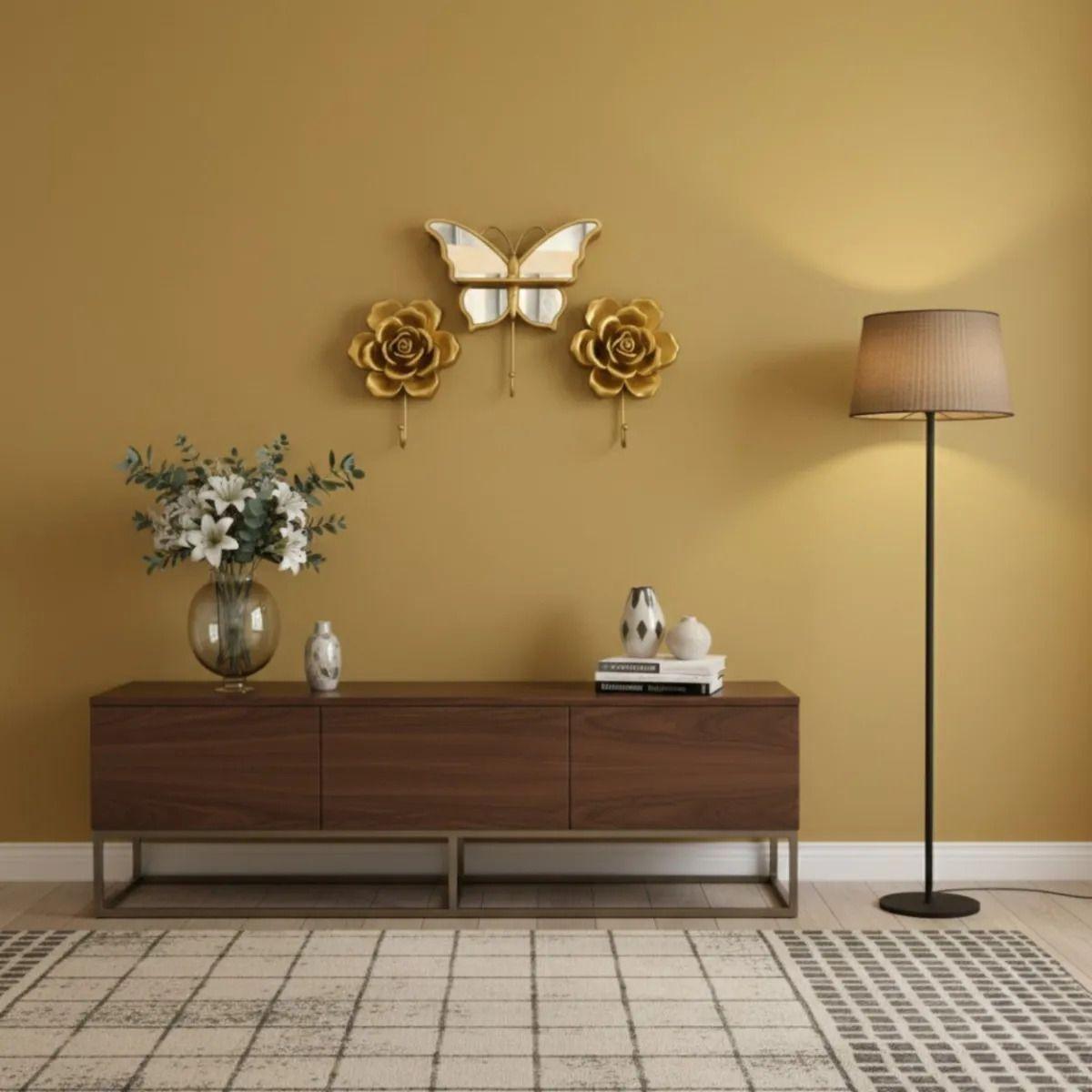 Set 3 Perchero Decorativo Pared Gancho Mariposa Rosa Jhn-7