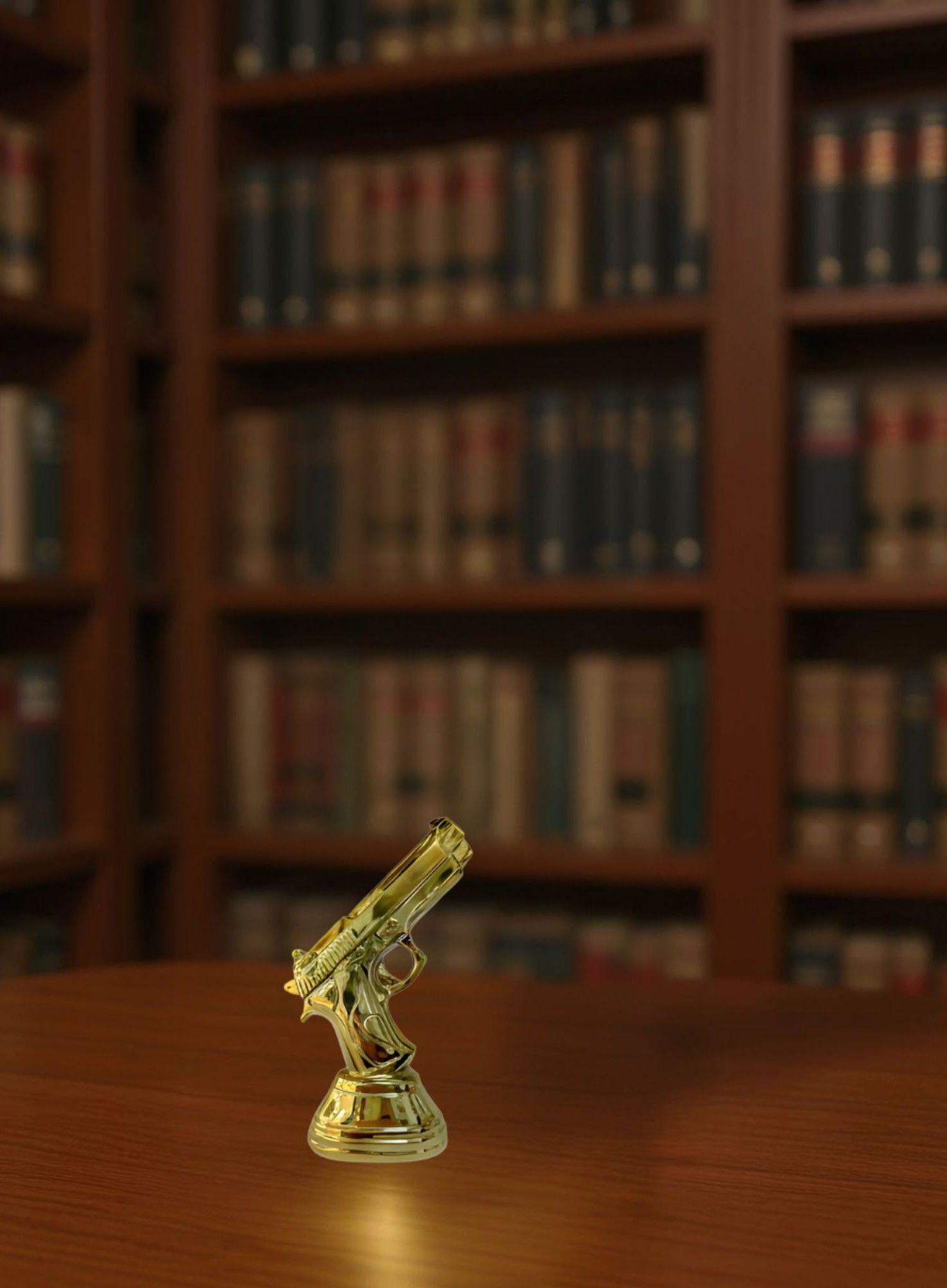 Figura Decorativa Estatua Pistola Adorno Arte Hogar Jhn-4