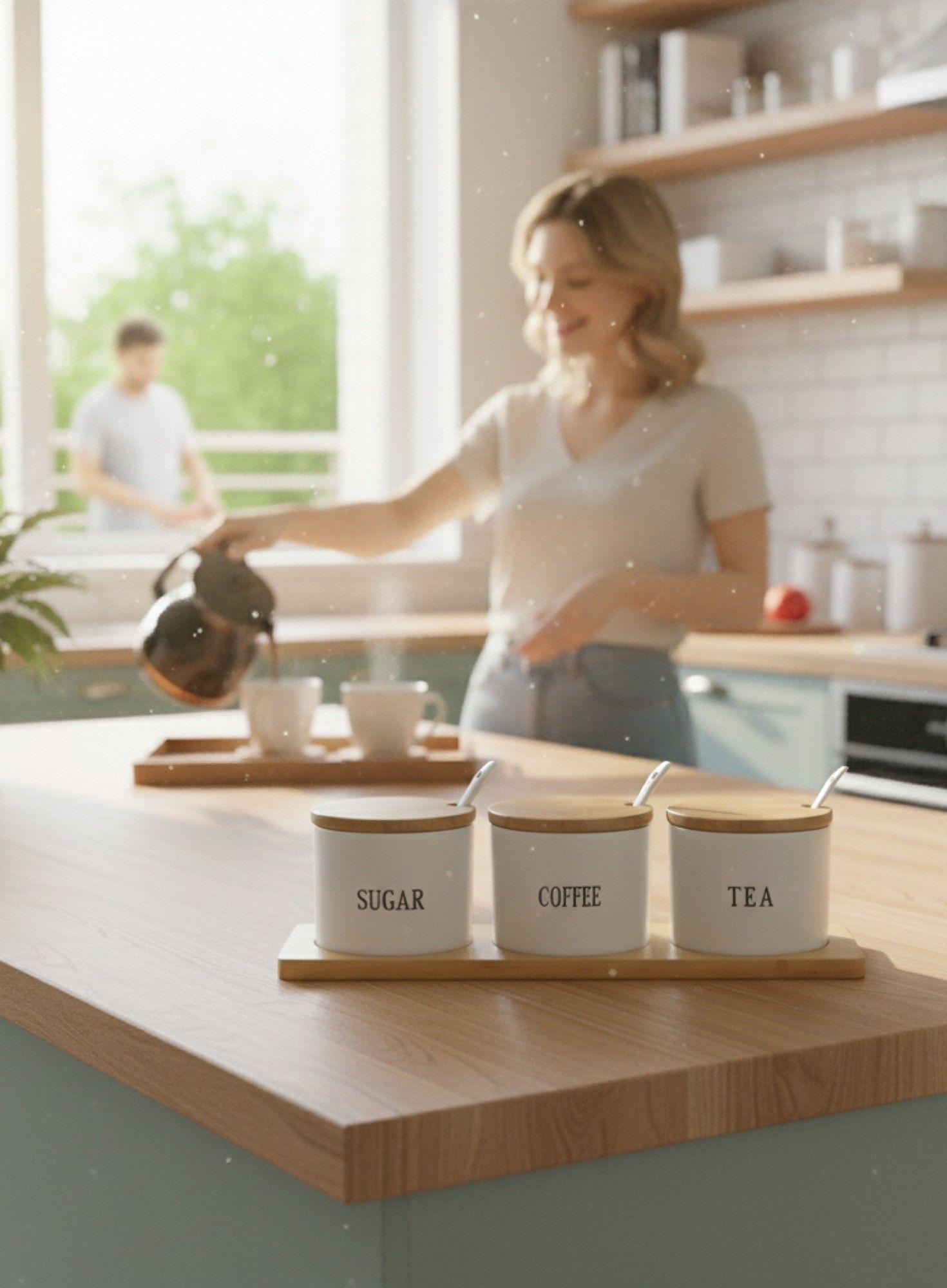 Set 3 Frascos Recipientes Organización Hogar Contenedor Jhn-3