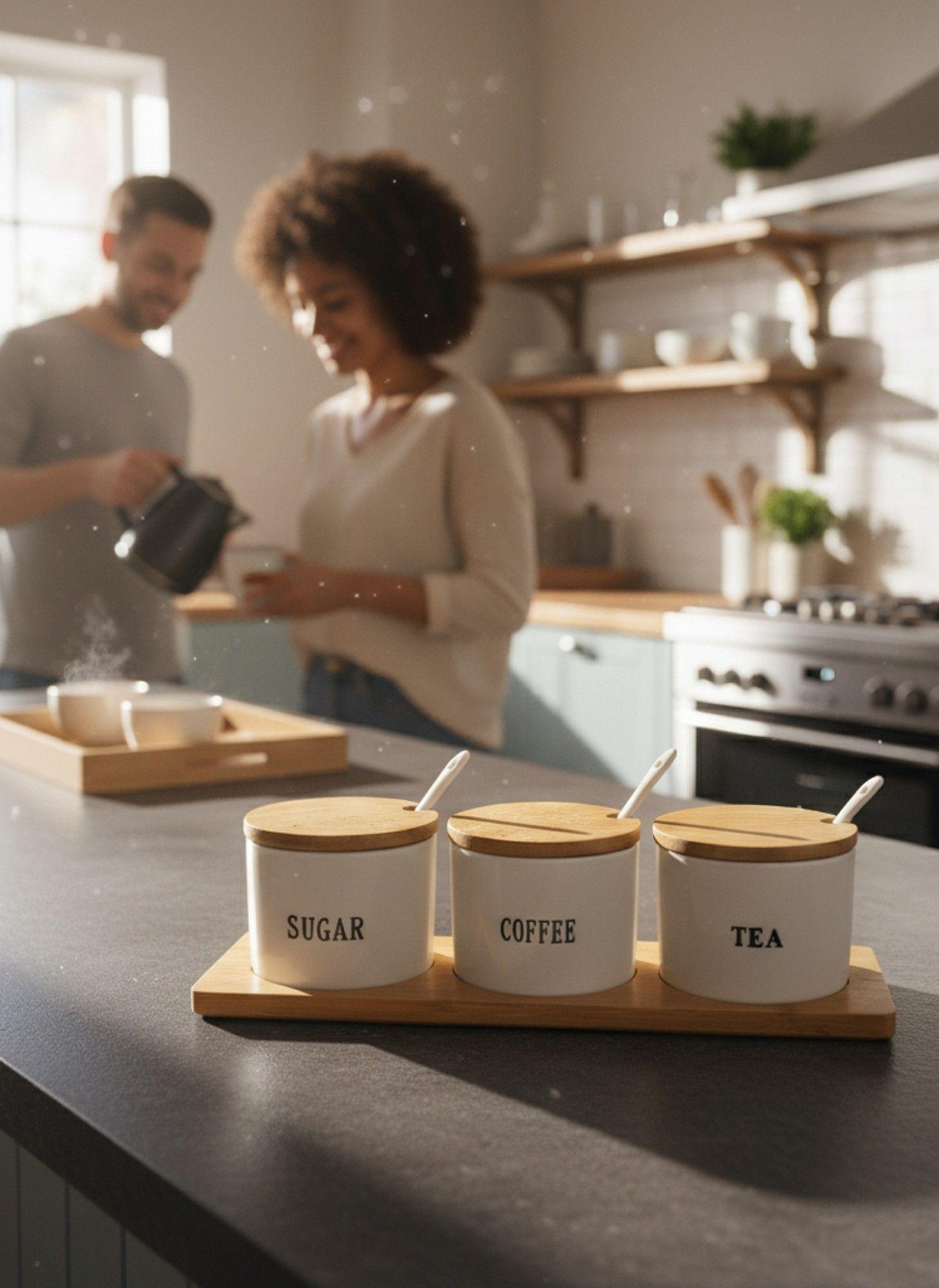 Set 3 Frascos Recipientes Organización Hogar Contenedor Jhn-4