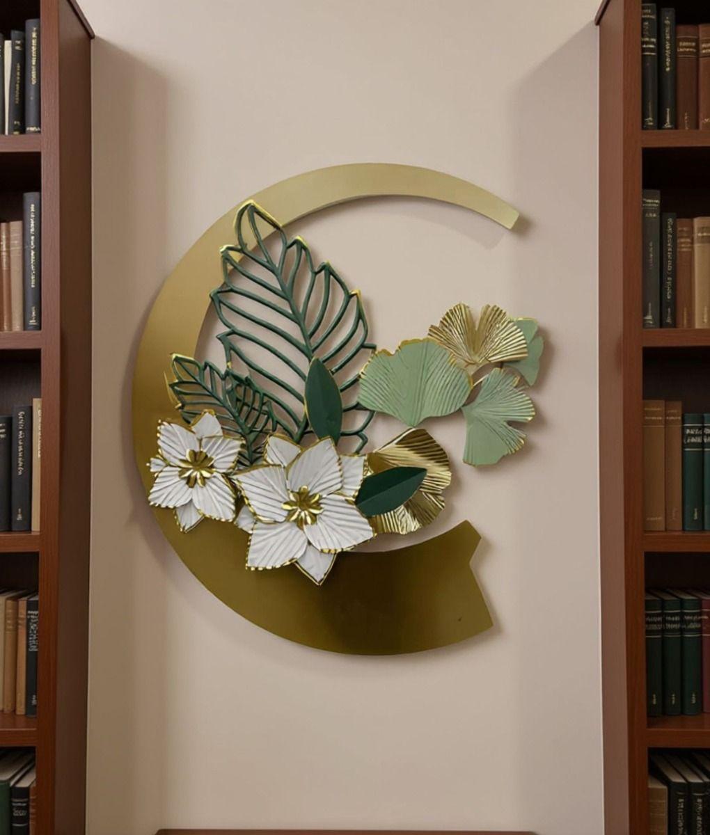 Adorno Floral Pared Cuadro Decorativo Media Luna Hogar Jhn-8