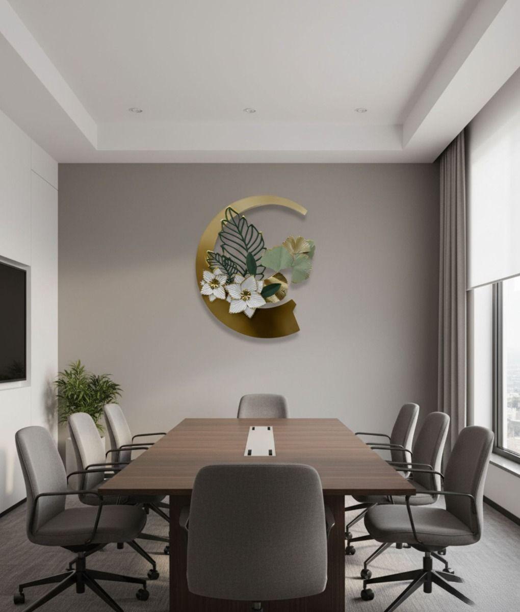 Adorno Floral Pared Cuadro Decorativo Media Luna Hogar Jhn-9