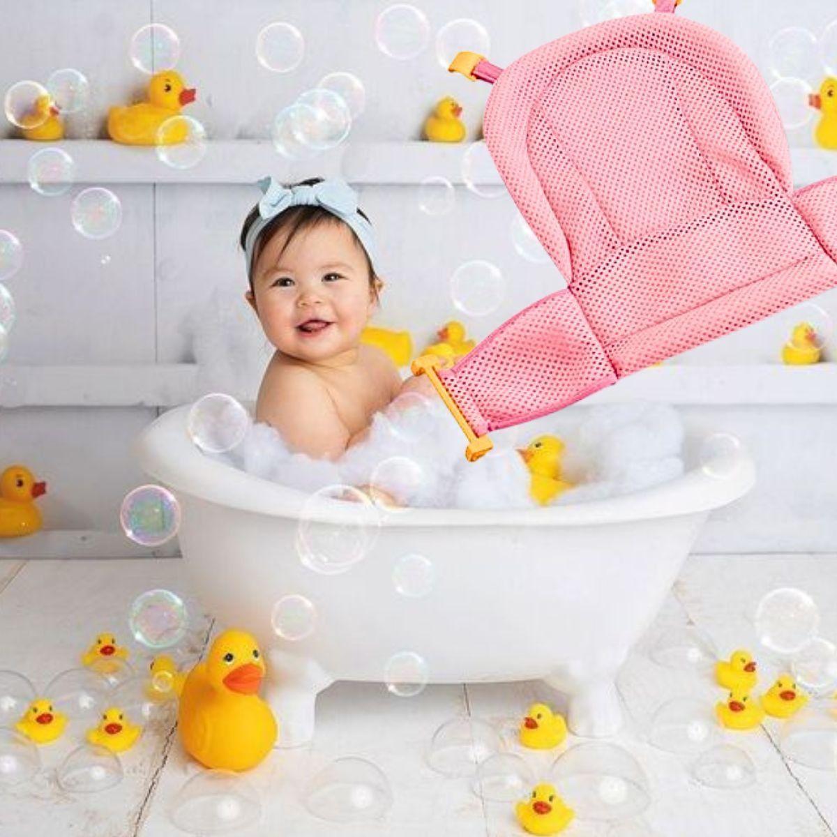 Set 3 Mallas Tina Asiento Infantil Bañera Bebes Unisex Lau-8