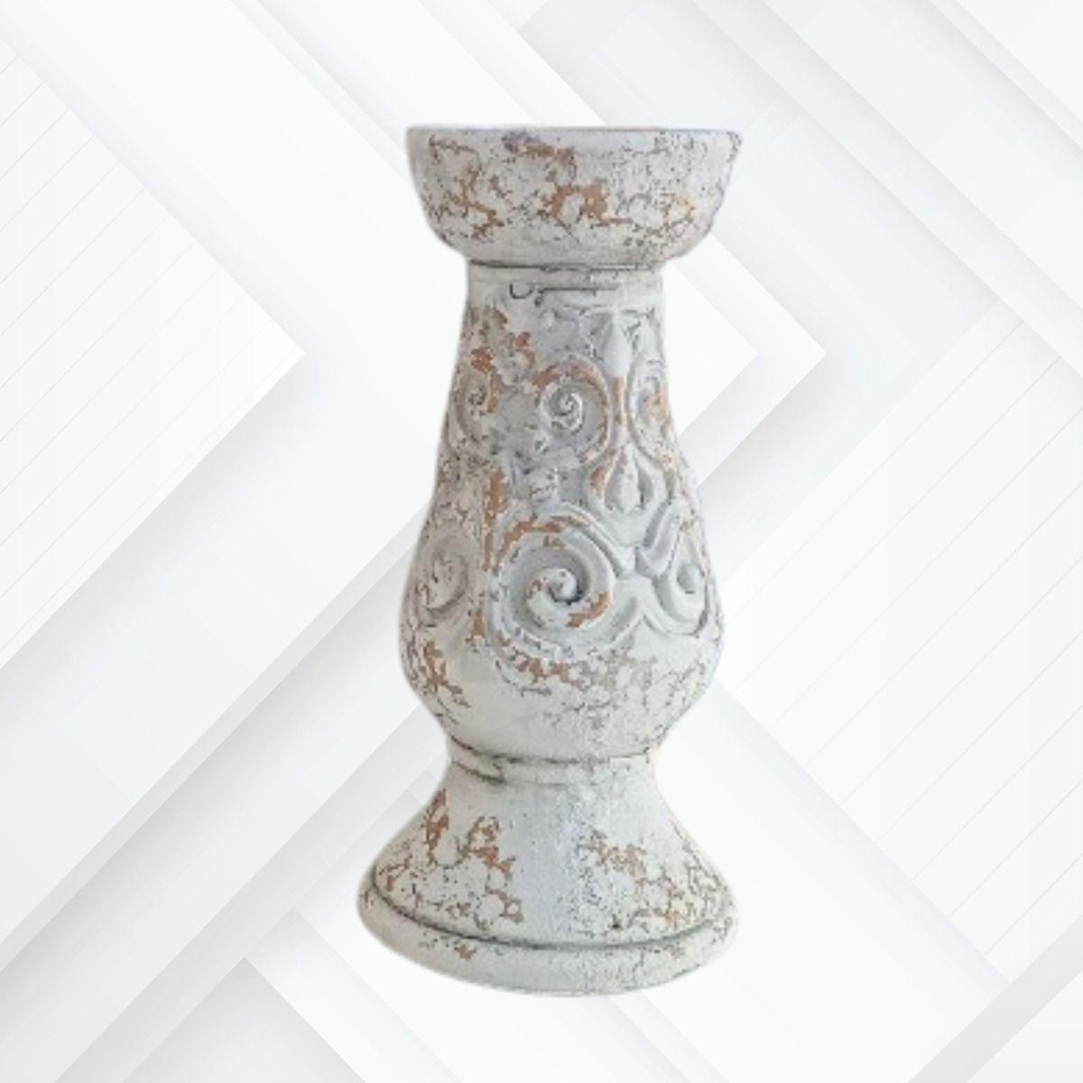 Pedestal Decorativo Soporte Cerámica Envejecido 25cm Jhn-5