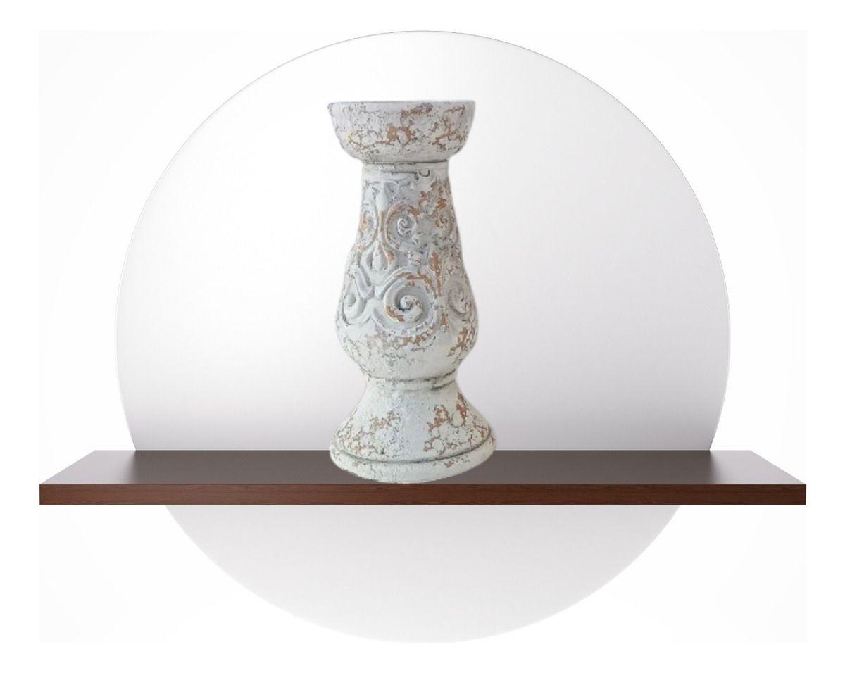 Pedestal Decorativo Soporte Cerámica Envejecido 25cm Jhn-7