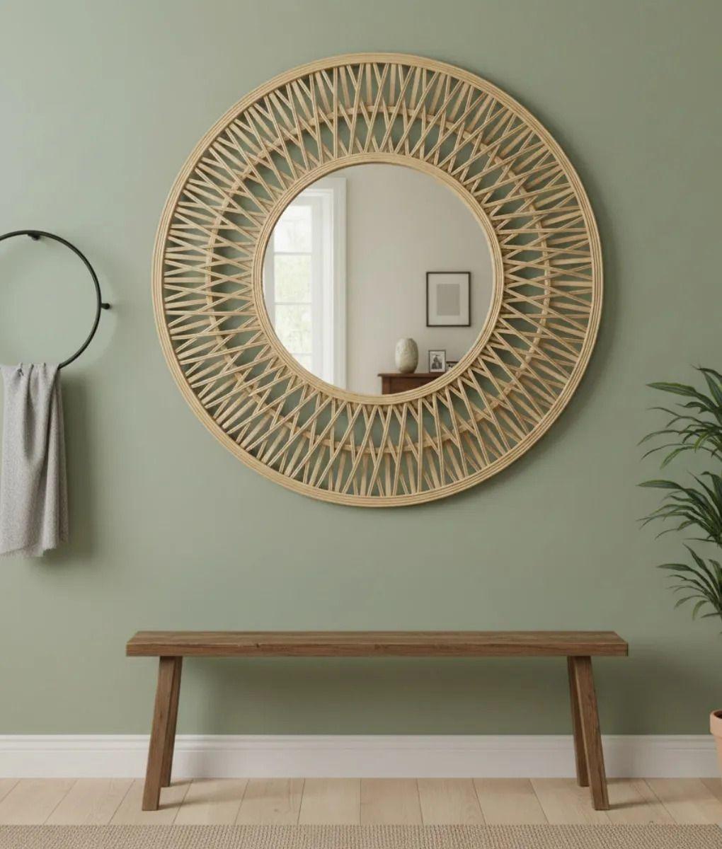 Espejo Decorativo Pared Estilo Bohemio Artesanal Jhn-7