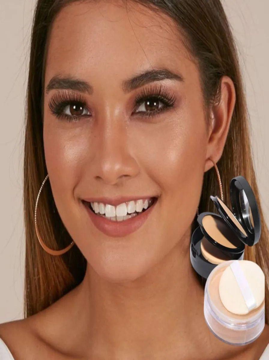 Pack 6 Polvo Compactos Facial 3 en 1 Mate Maquillaje Lau-2