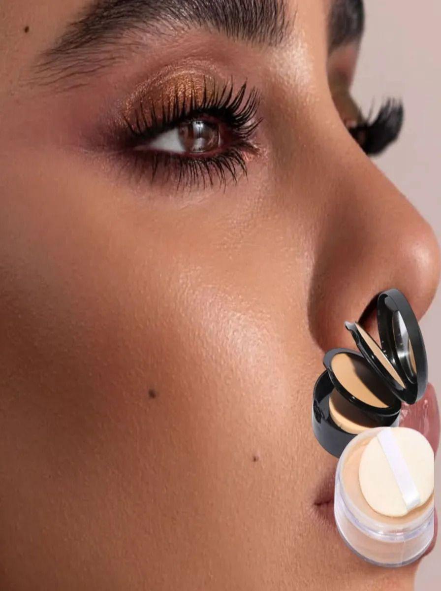 Pack 6 Polvo Compactos Facial 3 en 1 Mate Maquillaje Lau-9