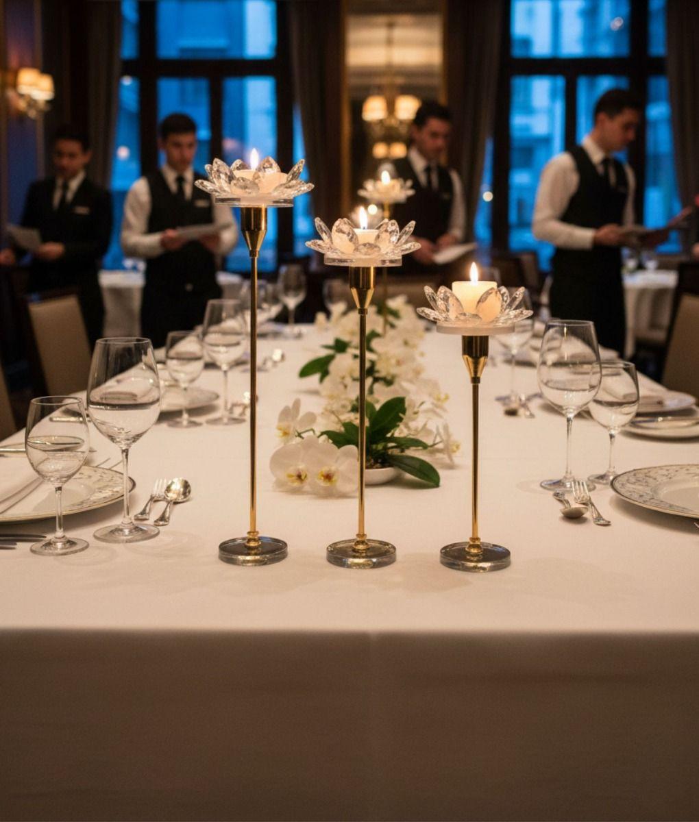 Set 3 Portavelas Decorativo Flor Pétalos Adorno Hogar Jhn-8