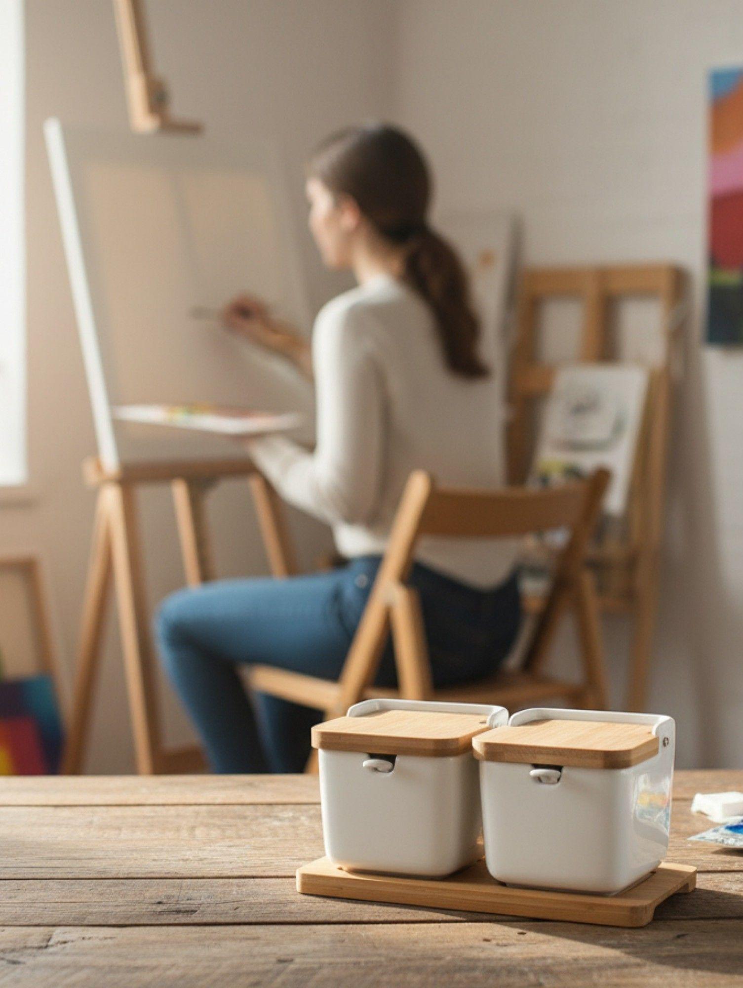 Set 2 Frascos Recipientes Almacenamiento Organización Jhn-3