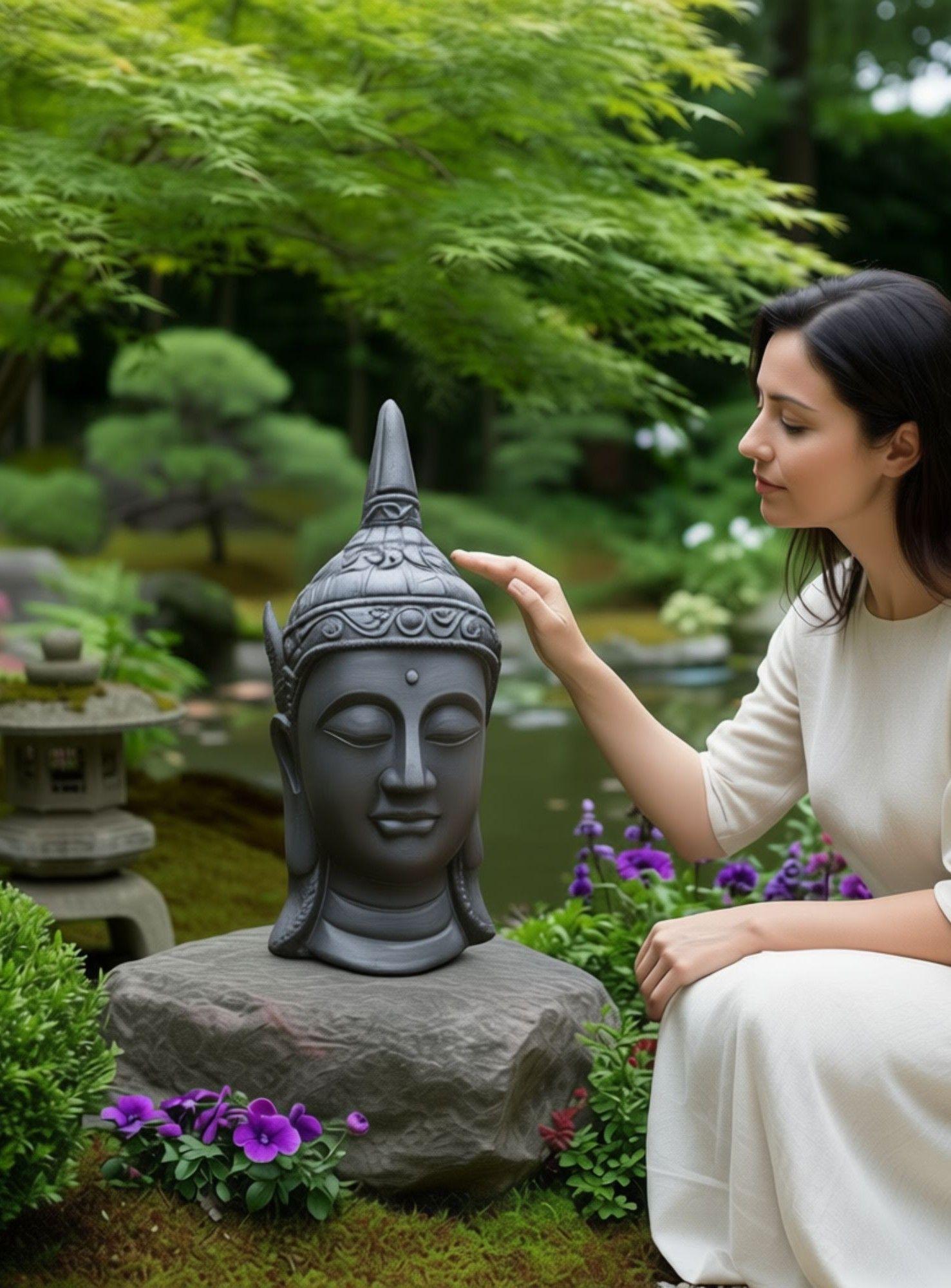 Figura Decorativa Cabeza Buda Estatua Adorno Hogar Jhn-2