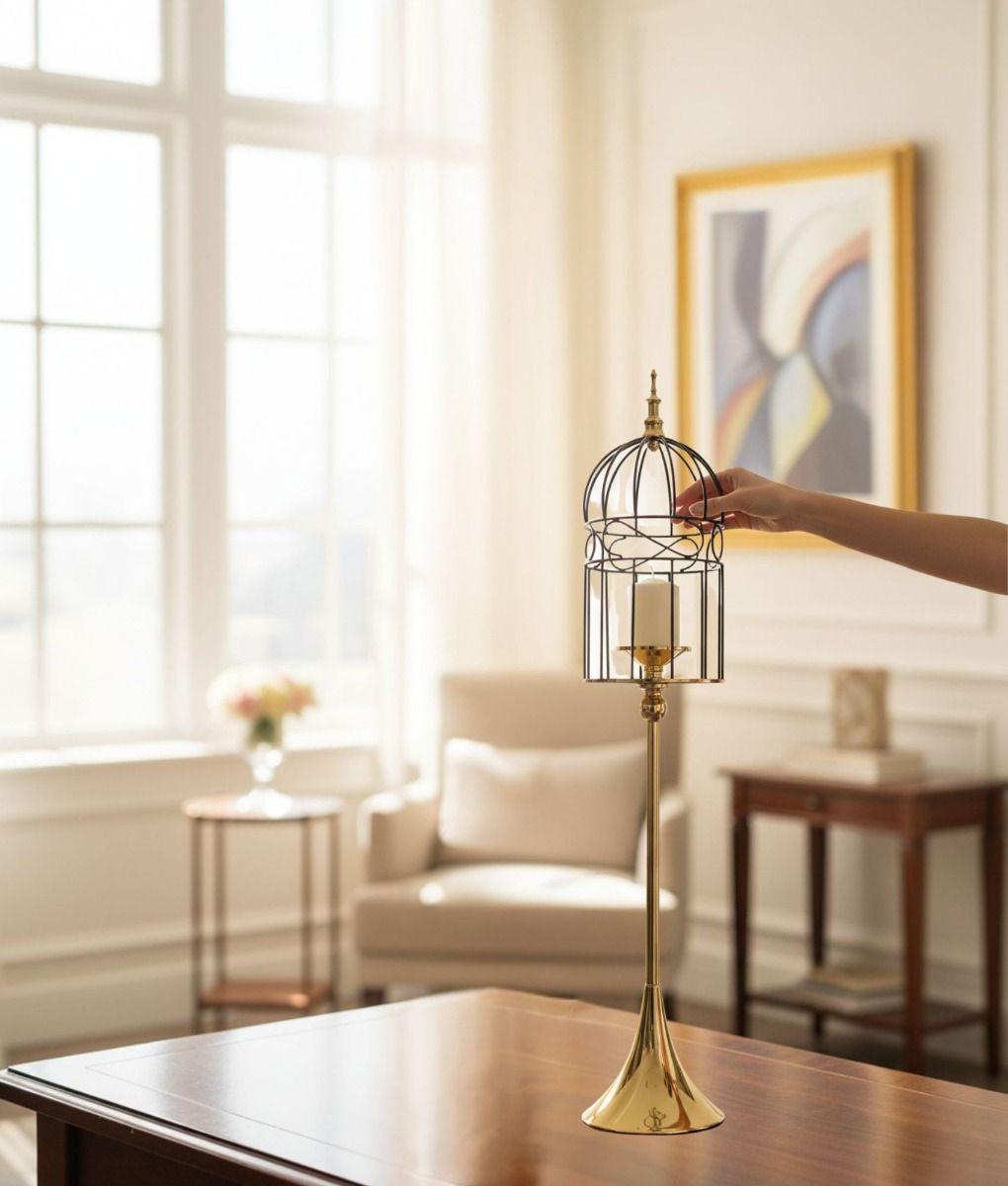 Portavelas Decorativo Multifuncional Candelabro Jaula Jhn-2