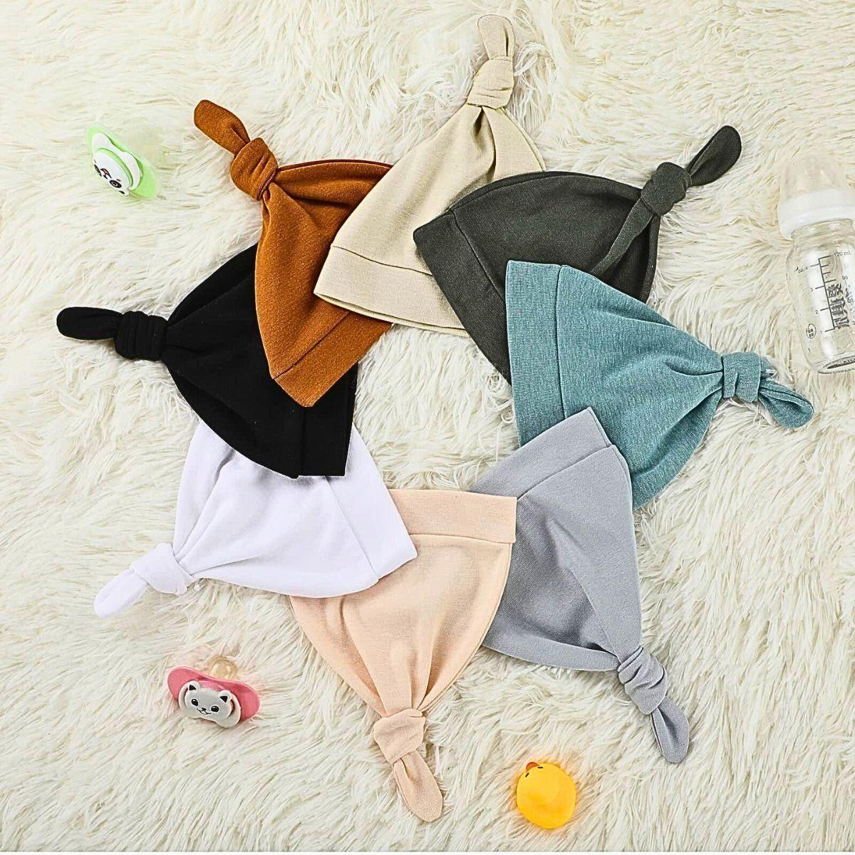 Set 4 Gorros Algodón Recien Nacido Suave Elastico Bebe Lau-1