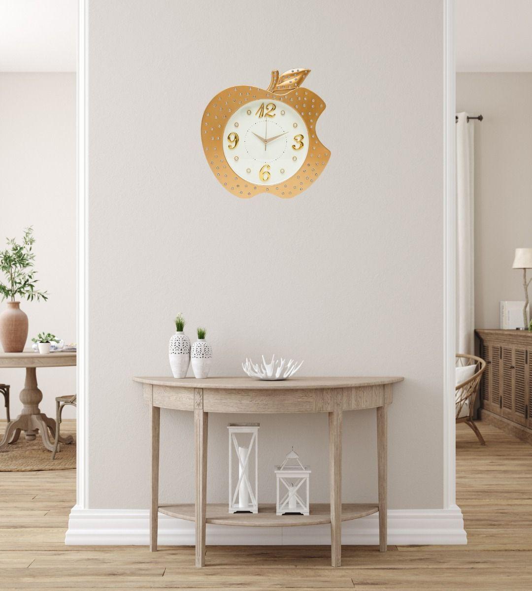 Reloj Pared Decorativo Forma Manzana Detalle Elegante Jhn-5
