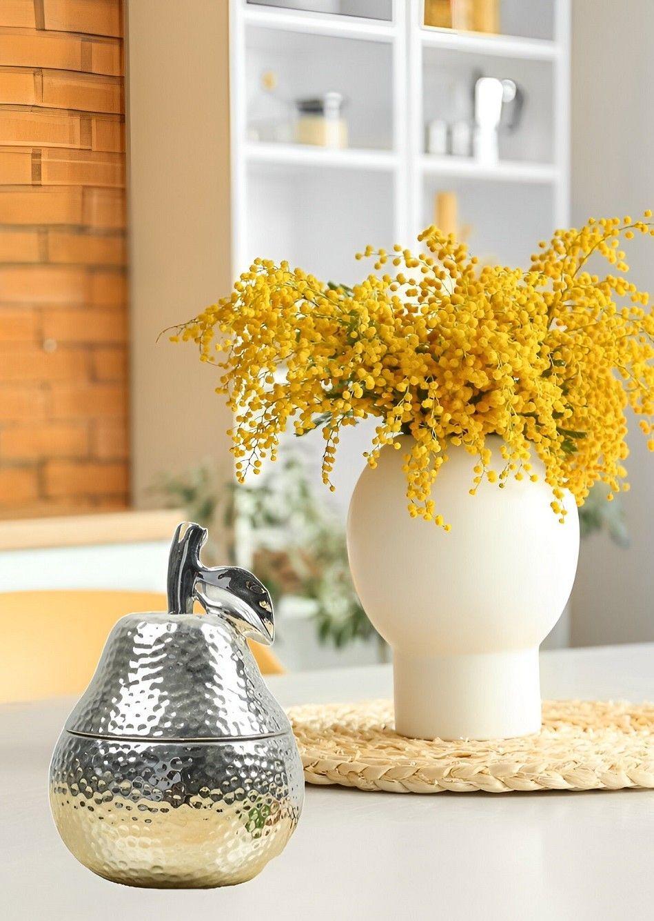 Tarro Almacenamiento Cerámica Plateada Recipiente Jhn-2