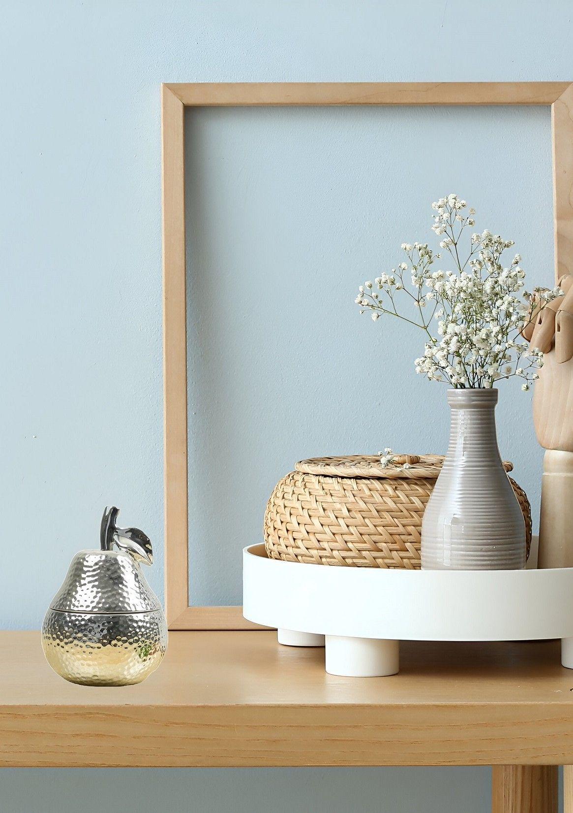 Tarro Almacenamiento Cerámica Plateada Recipiente Jhn-4