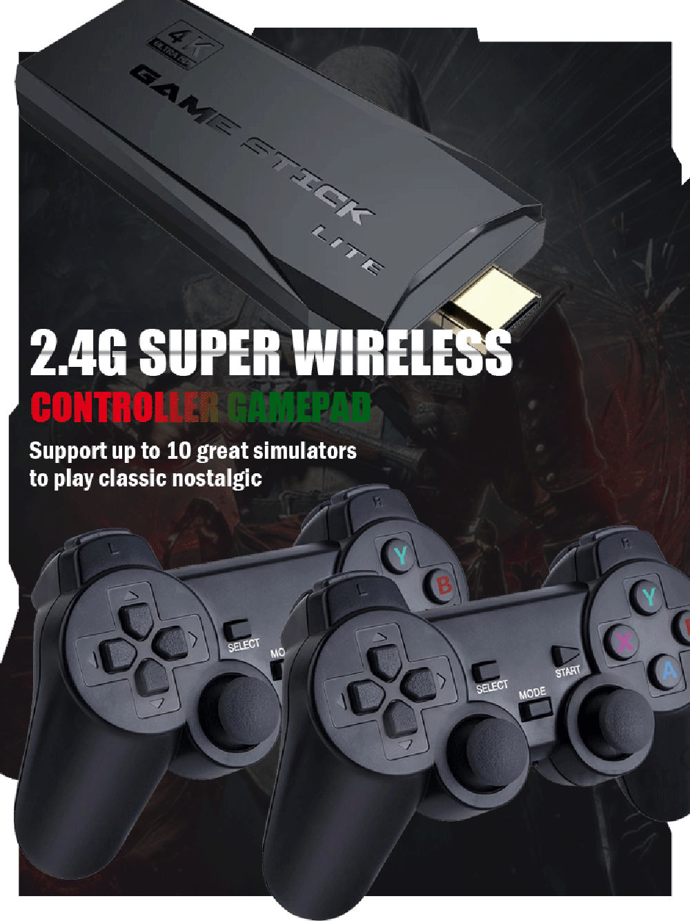 Consola Videojuego Retro Controles Inalambricos Lau-4