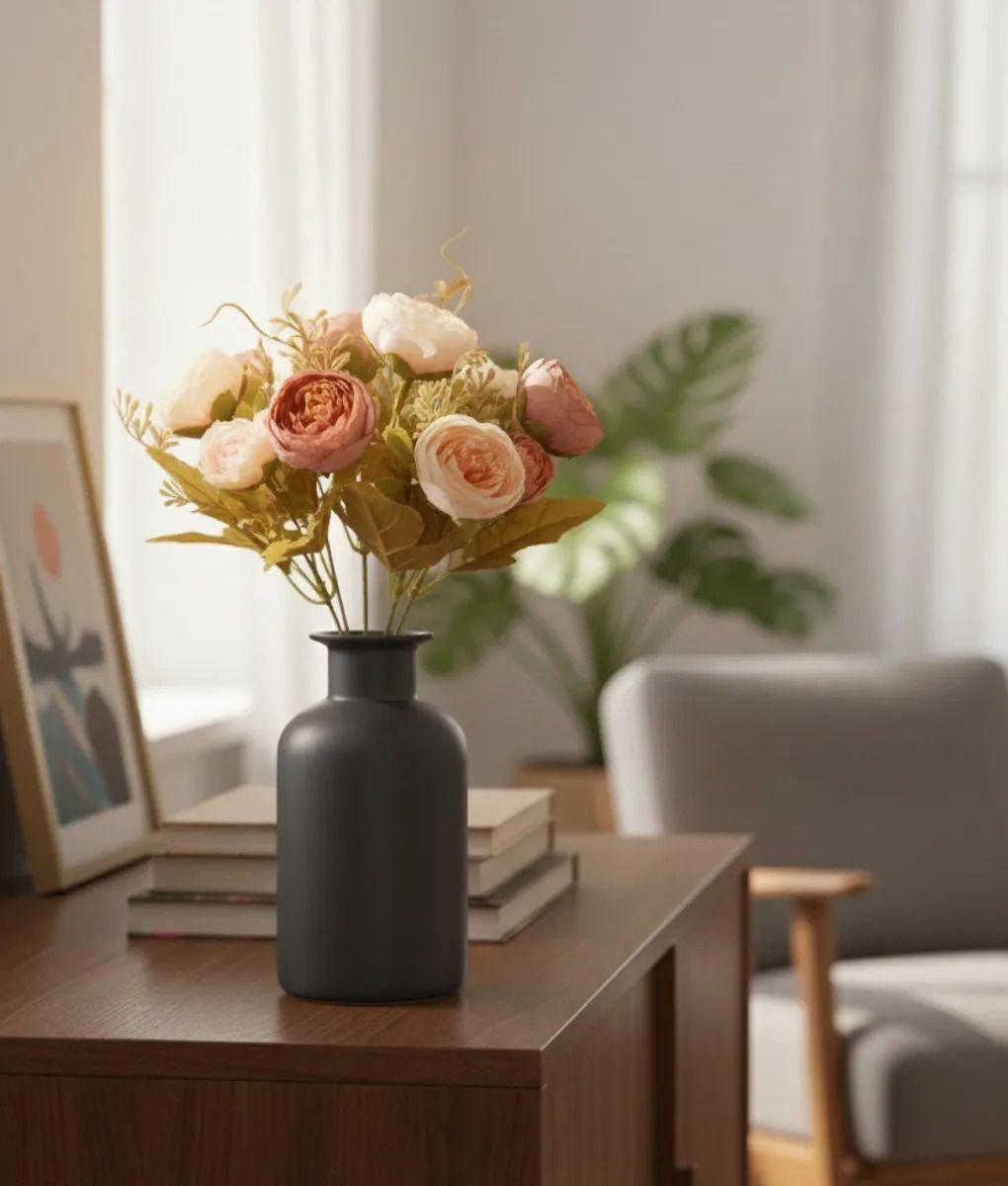 Set 4 Ramo Flores Artificiales Belleza Adorno Atemporal Jhn-6