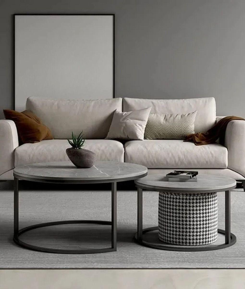 Set 2 Mesa Centro Auxiliar Decorativa Combinada Creativa Jhn-8