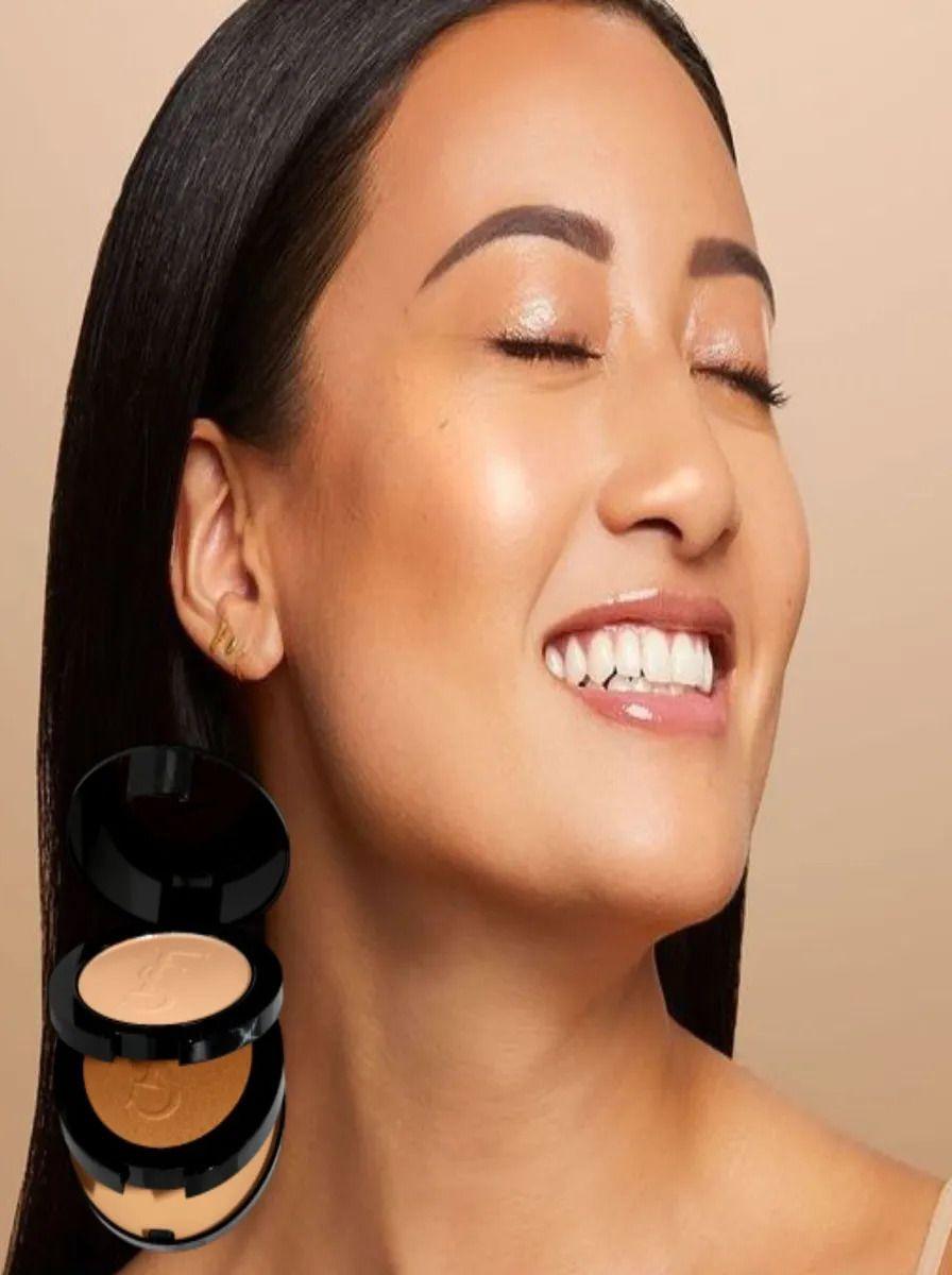 Pack 2 Polvos Compacto Base e Iluminador 3en1 Maquillaje Lau-3