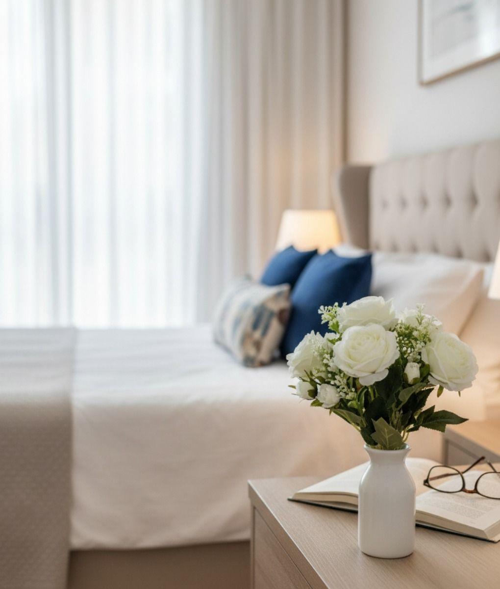 Set 4 Ramo Flores Artificiales Rosas Silvestres Adorno Jhn-8