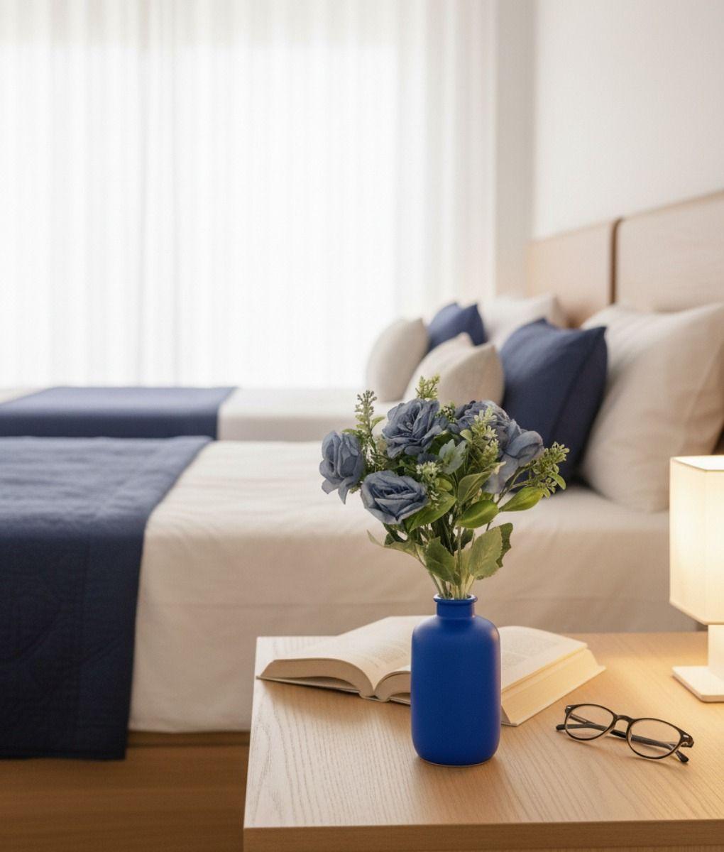 Set 4 Ramo Flores Artificiales Rosas Silvestres Adorno Jhn-9