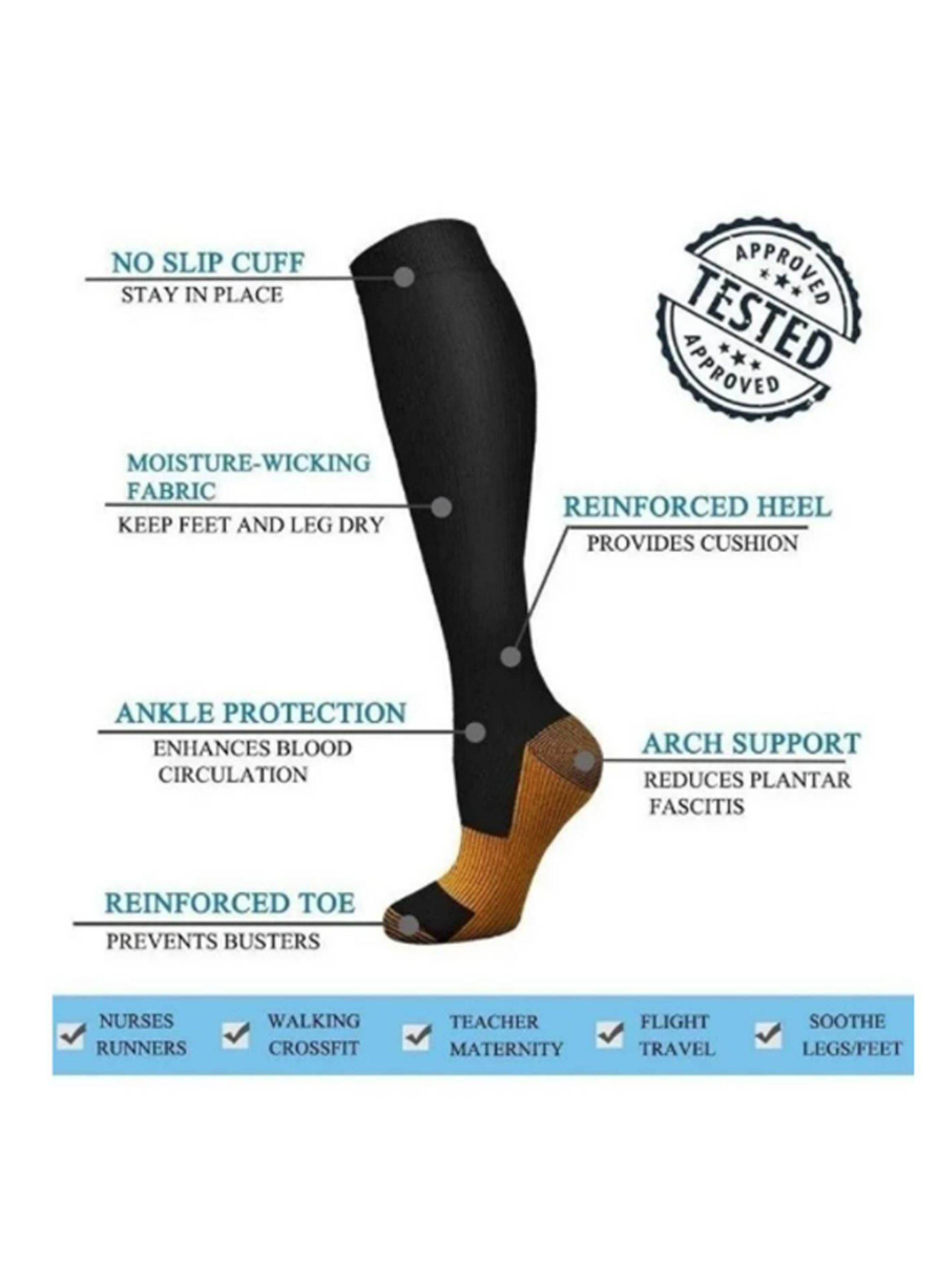 Pack 6 Calcetines de Compresion con fusion de cobre-2