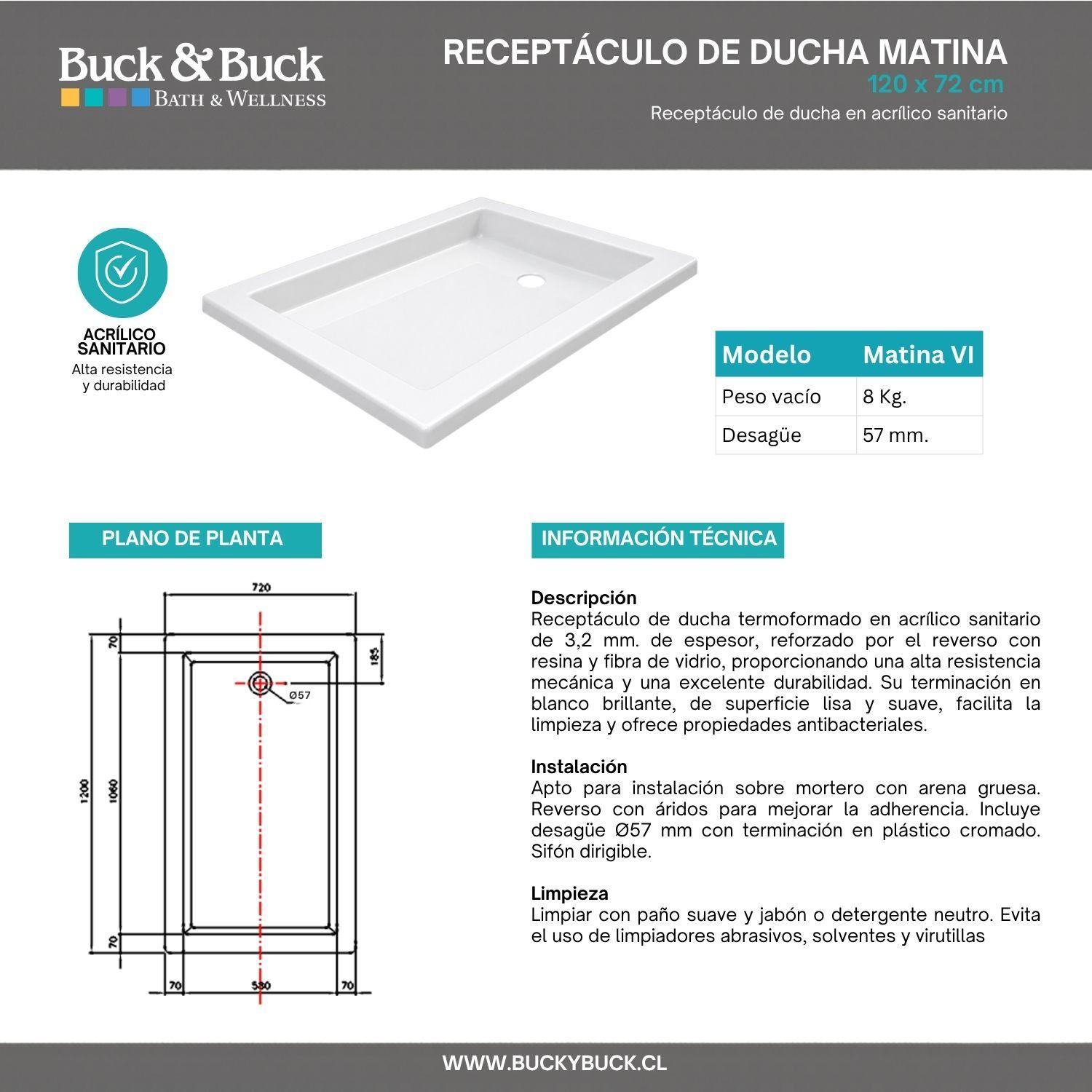 Receptáculo de Ducha 120x72x10 Metacrilato-8