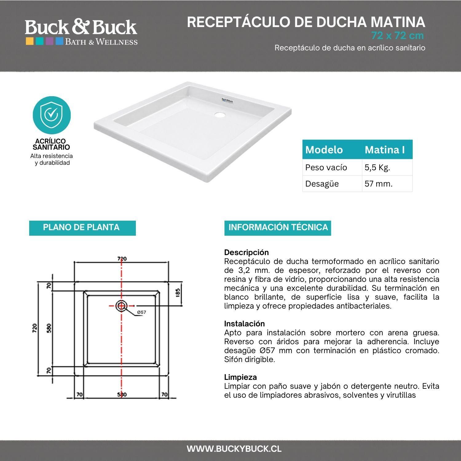 Receptáculo de Ducha 72x72x10 Metacrilato-8
