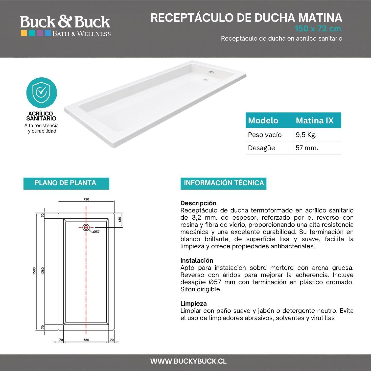 Receptáculo de Ducha 150x72x10 Metacrilato-8