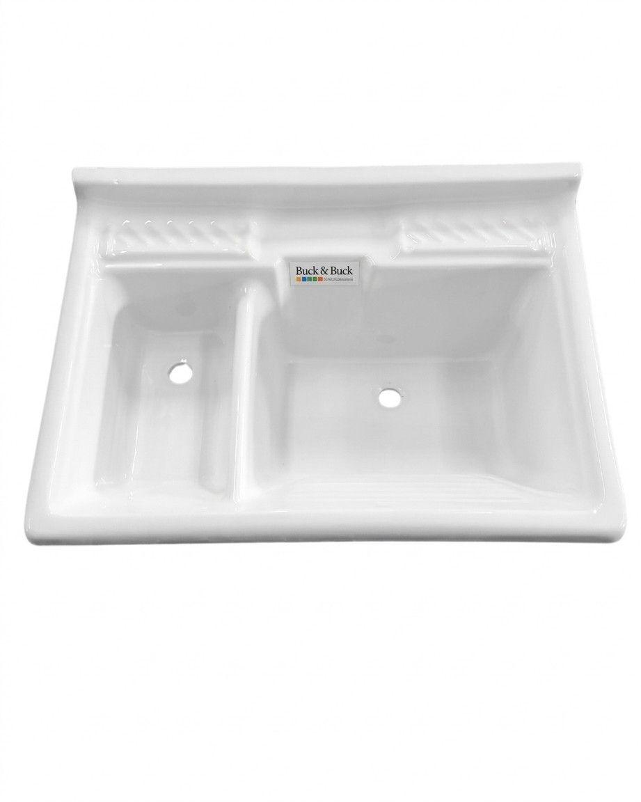 Lavadero ropa doble Buck&Buck de 80x60x33cm en acrílico sanitario con jabonera-2