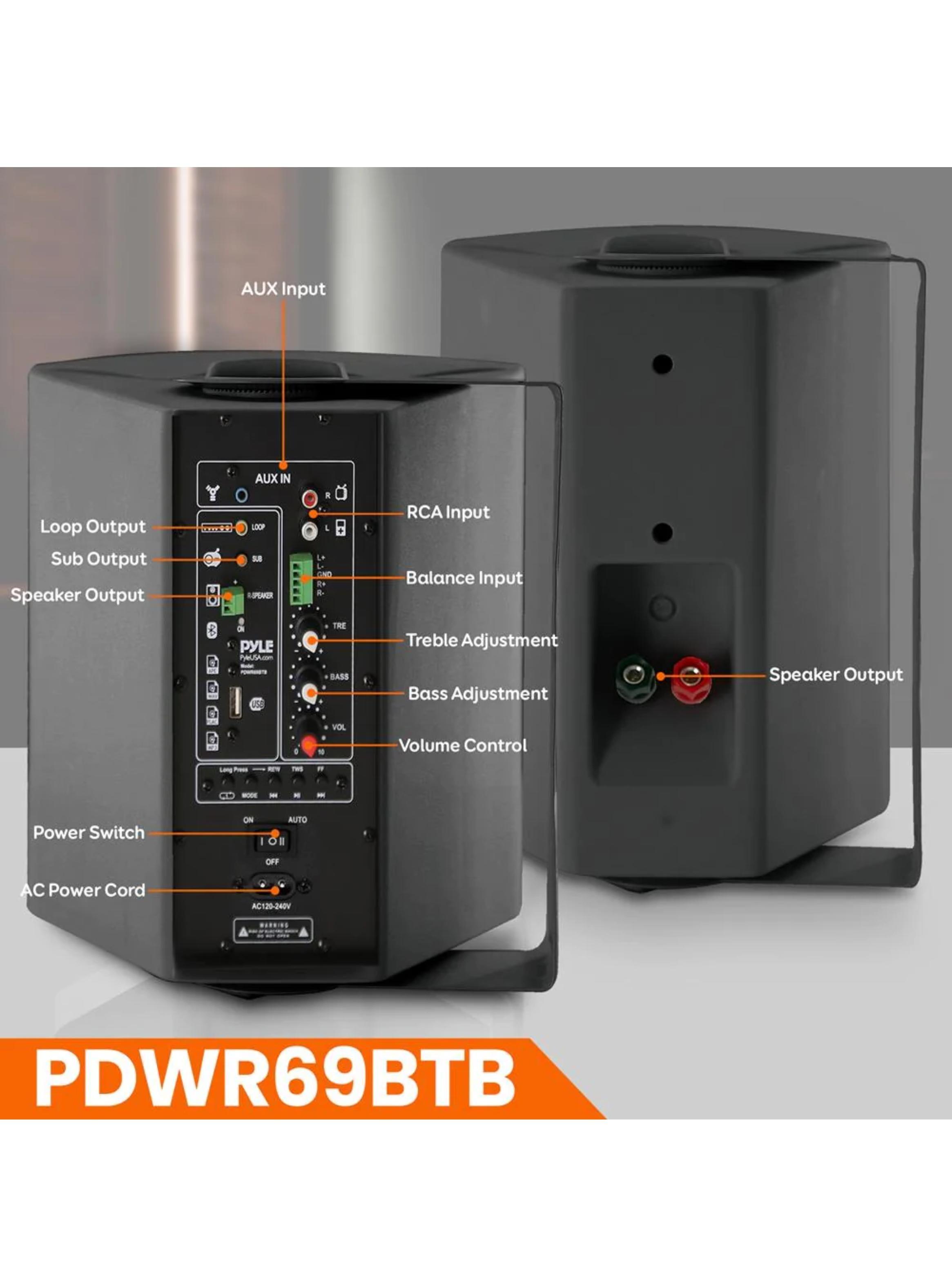 Parlantes Activos Pyle Bluetooth Interior Negros-3