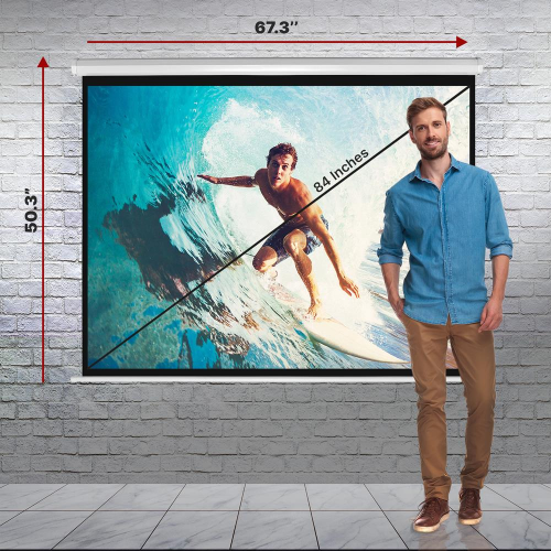 Pantalla Telón Para Projector Roller 84 pulgadas-3