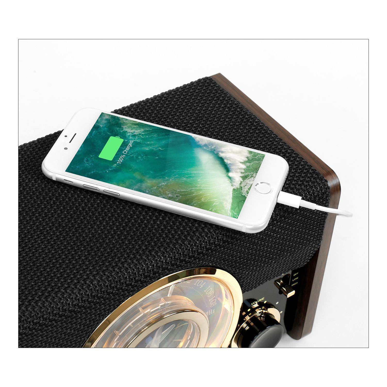 Radio Reloj Vintage Bluetooth-1