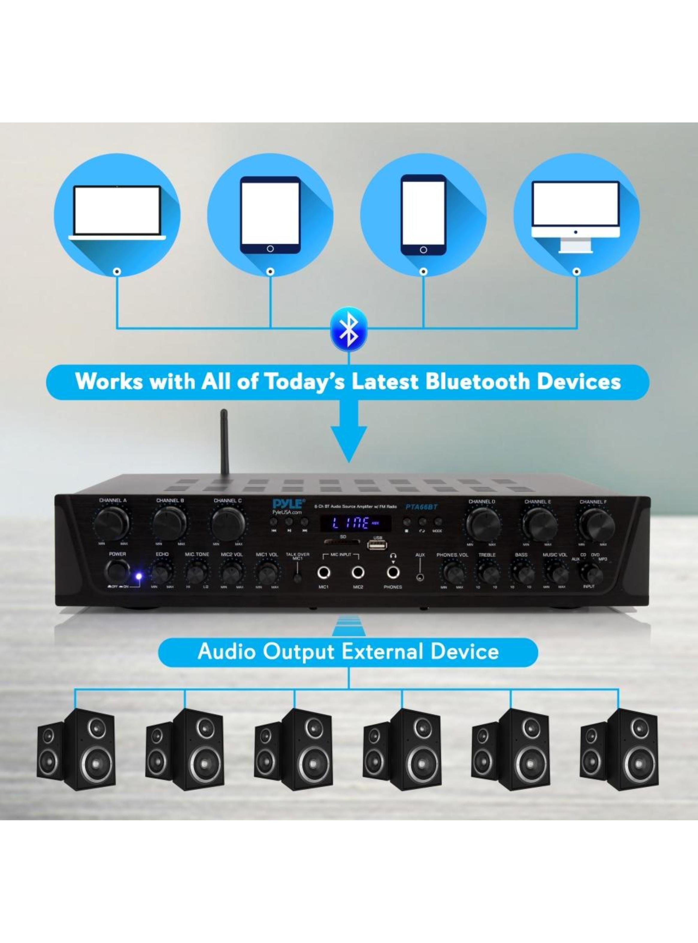 Amplificador de Audio 6 canales con Bluetooth-2
